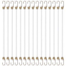 15 Pack Heavy Duty Bungee Cords with Hooks 10 Inch Mini Bungee Cords Heavy Duty Outdoor White Elastic Rope Rubber Strap for Camping Luggage Roof Racks Car Tents Tarps Bikes Rvs