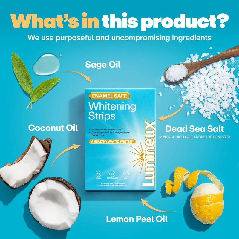 Lumineux Teeth Whitening Strips 21 Treatments – Peroxide Free -