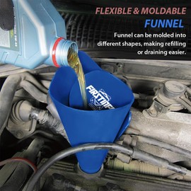 FIRSTINFO Flexible Funnel (14.76 inches Long), Flexible Draining Tool Oil Funnel Spill-Free Oil Filling, Moldable Reusable General-For Oil Change