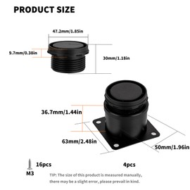 HAOCHEN 4 Pcs black Adjustable Legs, Stainless Steel Furniture Feet, Table Desk Cabinet Kitchen Adjustable Feet Round With Screws(Adjustable Height 0-10mm)