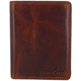 Large Leather Wallet for Men with RFID Protection, Large Wallet with Coin Compartment, 15 Compartments, Genuine Leather Wallet for Men, Brown, brown, Classic