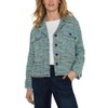 Liverpool Los Angeles, Women's, Button Front Boxy Shacket Woven Boucle,