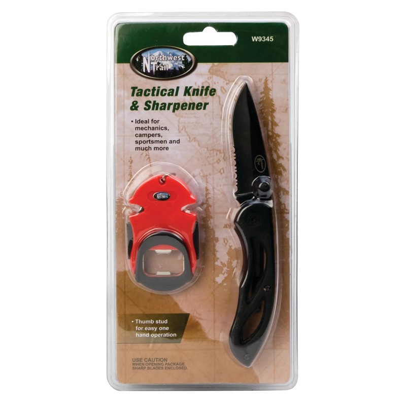 Performance Tool W9345 Northwest Trail Tactical Knife with Sharpener