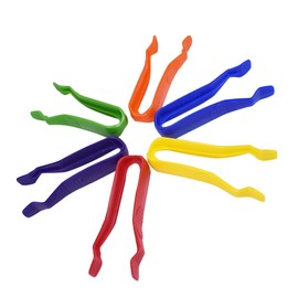 KOMBIUDA Safe Plastic Tweezers 6pcs Bead Tweezers for DIY Craft and Hobby Projects