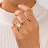 FUNEIA Cubic Zirconia Gold Rings for Women Non Tarnish Trendy