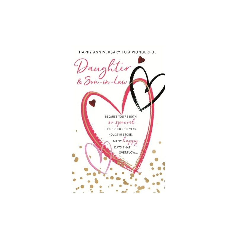 Daughter & Son-in-Law Embellished Anniversary Greeting Card Words to Cherish