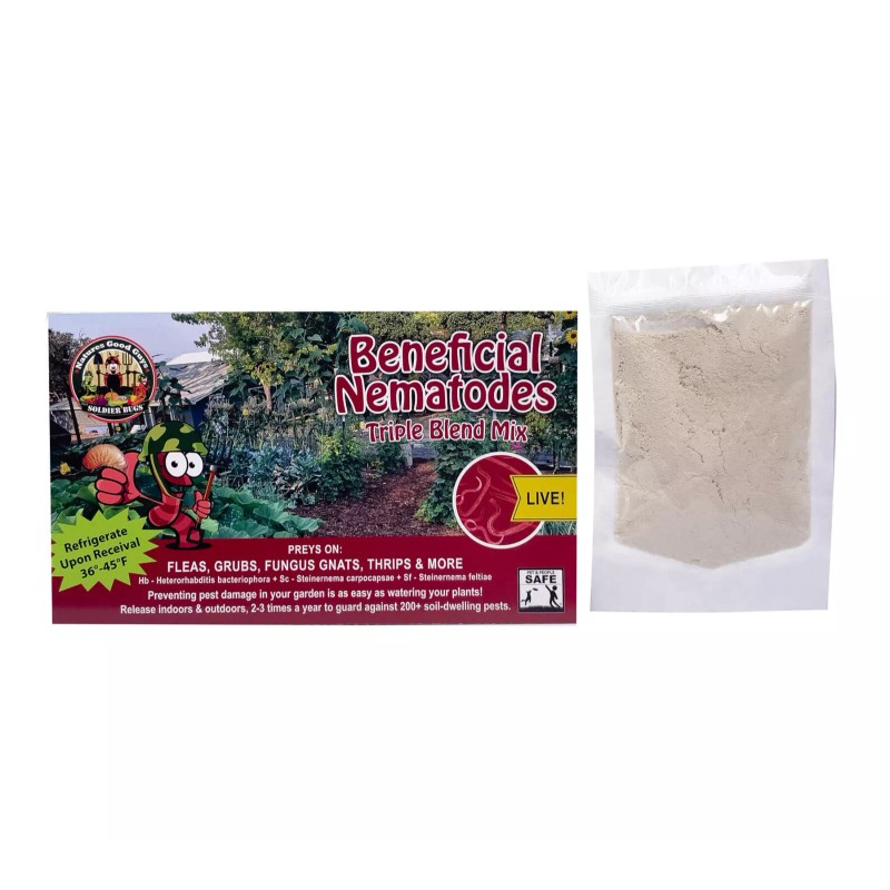 NaturesGoodGuys 30 Million Beneficial Nematodes Triple Blend HB+SC+SF Targets 200+