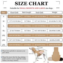 ROZKITCH Thunder Jacket for Dogs, Dog Anxiety Shirt with Hoodie Soft Dog Ears Cover, Calming Jacket for Dogs for Fireworks Travel Vet Visit Khaki 2XL