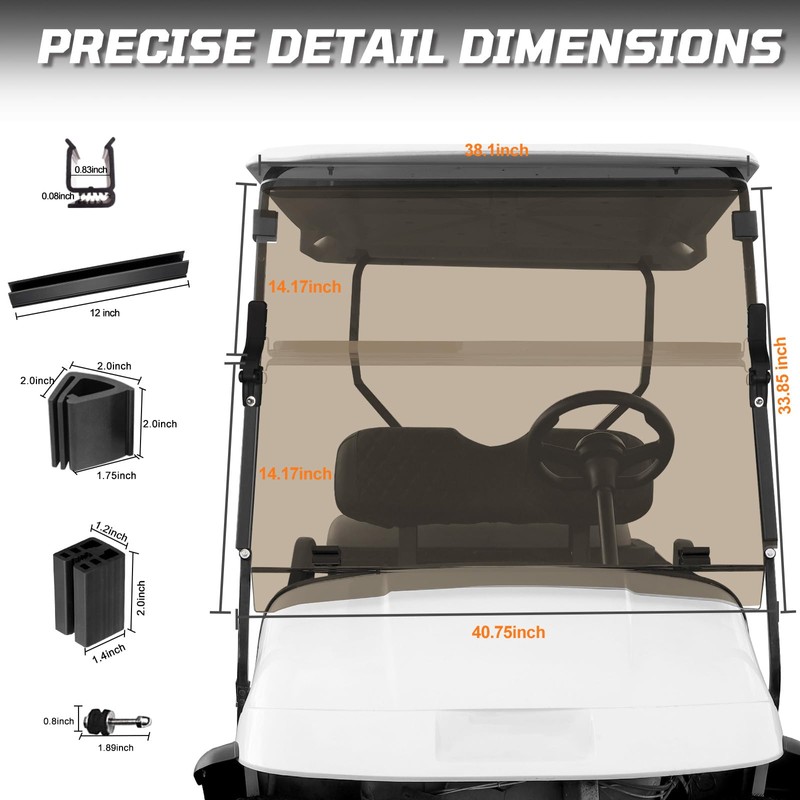 iLSKW Golf Cart Foldable Windshield For EZGO TXT 1995-2013 5MM