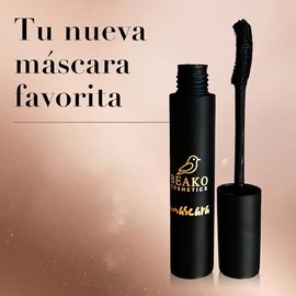 Beako Co. Máscara de Pestañas Waterproof - Volumen, Alargamiento y Definición - Vitamina E - Rímel Larga Duración Negro Intenso - Efecto Pestañas Post