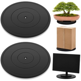 Beeveer 2 Pack 16 Inch Lazy Susan Turntable, 360 Degree Heavy Duty Rotating Swivel Stand with Steel Ball Bearings, Flat Base for Model Base, Rotating Plants, Crafts Stand, TV, Monitors