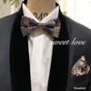 Champagne Gold Paisley [Bow Tie & Pocket Square] Set of