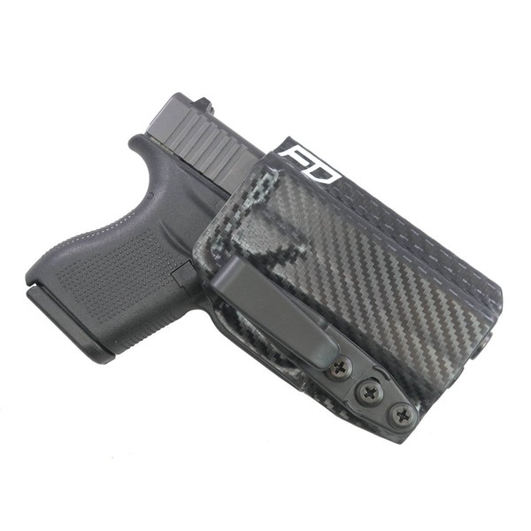 Fierce Defender FDO Industries IWB Tuckable Kydex Holster Compatible with Glock 43/43x The Arbiter Series -Made in USA- (Carbon Fiber)