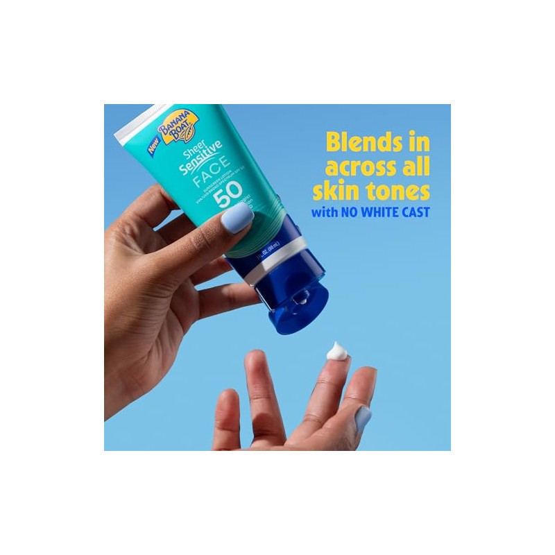Banana Boat Sheer Sensitive Face Sunscreen Lotion, SPF 50, 3oz