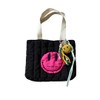 DIVA Rose Women's Tote Bag with Charm, Quilted Bag, Mini