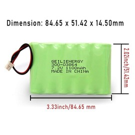 GEILIENERGY 300-03864-1 1100mAh Backup Battery Compatible for ADT ADI Ademco Lynx WALYNX-RCHB-SC Lynx Touch K5109, L3000, L5000, L5100(1 Pack)