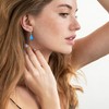 VESHON Blue Opal Teardrop Earrings for Women, 925 Sterling Silver