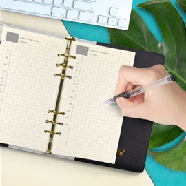 Spiral Notebook Refill,Daily Planner Refill,6 Hole,for Filofax, Personal Size 3.74 x 6.77'', Diary Design with Time Table and Summary, 45 Sheets per Pack, Harphia(A6,Daily)