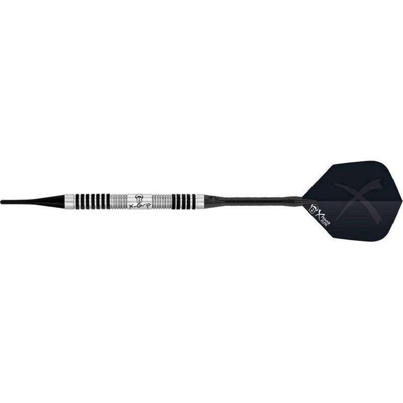 BULL'S X-Grip X7 Soft Dart, Multicoloured (Black/Silver), 18 g