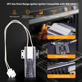 Wzrasmiles 2PC Gas Oven Range Ignitor Igniter Compatible with WB13K21,IG9998, AP2020569 PS231280 WB13T10045 Kenmore Hotpoint Norton-501a