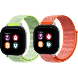 Nylon Bands Compatible with Gizmo/Gabb/SyncUP/Cosmo JrTrack Watch, 20mm Soft Breathable Hook & Loop Watch Band Replacement, Small Size