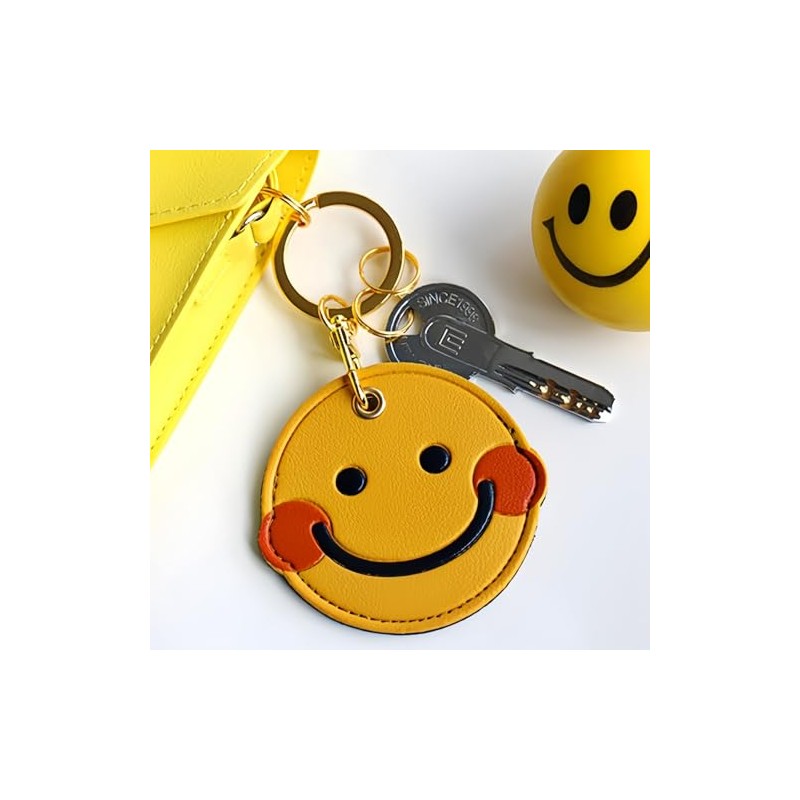MC Fashion Cute Cartoon Keychain Holder for AirTag, PU Leather