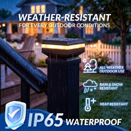 Egadis 8 Pack Solar Post Cap Lights with 2 Lighting Modes (3000K/6000K) for 2.56 in. x 2.56 in. Posts, IP65 Waterproof Outdoor Deck Fence Cap Light Solar Powered for Garden, Patio, Porch Railing