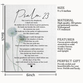 Psalm 23 Wall Art, Psalm 23, Psalms 23 Decor, Scripture Signs Decor, The Lord is My Shepherd, Inspirational Quote Canvas Wall Art, Prayer Room Décor, Christian Wall Décor, Scripture Wall Art 8x10 inch