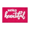 Hello Beautiful Bath Mat, 31.5 x 19.7 Inch Pink Washable
