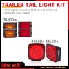 NEW SUN Complete 12V LED Trailer Light Kit, Submersible Tail