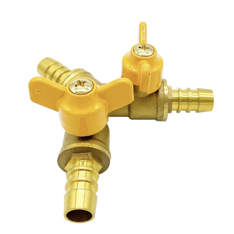 Metaland Brass 3 Way Shut-Off Valve, 3/8" Hose Barb 2