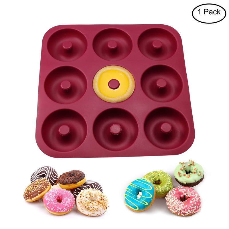 Large Silicone Donut Pan for Baking, 9 Cavity Non-Stick Food