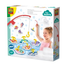 SES Creative 13221 Bathtub Fishing Game - Turn Bath Time Into An Adventure - Includes Sea Creatures and a Fishing Rod - Promotes Coordination