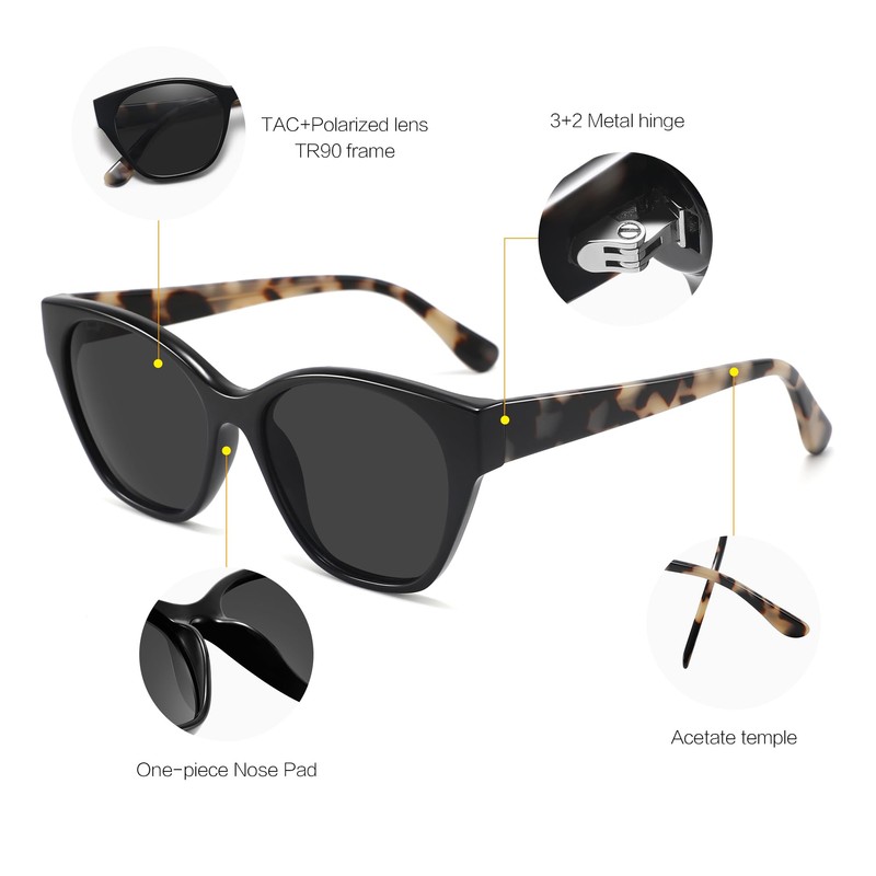 GREENTREEN Polarized Sunglasses for Men and Women with TR Frame