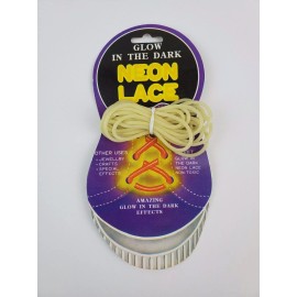 Neon Lace Vintage NOS Pair of Glow in the Dark Neon Shoe Laces Off White / Green Glow