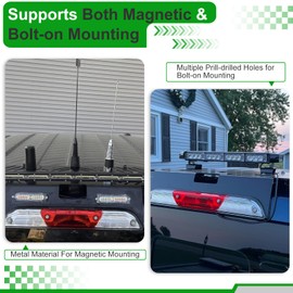 JERBOR Metal Drill-Free Light Bar Cab Mount Fit for Ford F150 (2015+), F250 - F550 (2017+), Fit for Magnetic Light Bar and Magnetic Antenna, Support Bolt-on Mounting