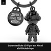 LANOLU Fireman Key Ring, Fire Brigade Gifts for Men, Lucky