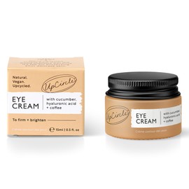UpCircle Eye Cream With Coffee And Hyaluronic Acid 15ml - For Dark Circles, Puffiness + Wrinkles - Glycerin, Maple Bark + Cucumber Extract - Natural, Vegan + Cruelty-Free