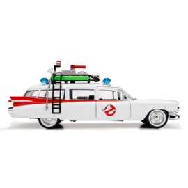 Jada Giocattoli Ghostbusters ECTO-1 Metallizzato Scala 1:24, Modello Collezionabile con Porte, Cofano e Bagagliaio Pieghevoli, Interni dettagliati e Finiture realistiche per Fan da 8 anni