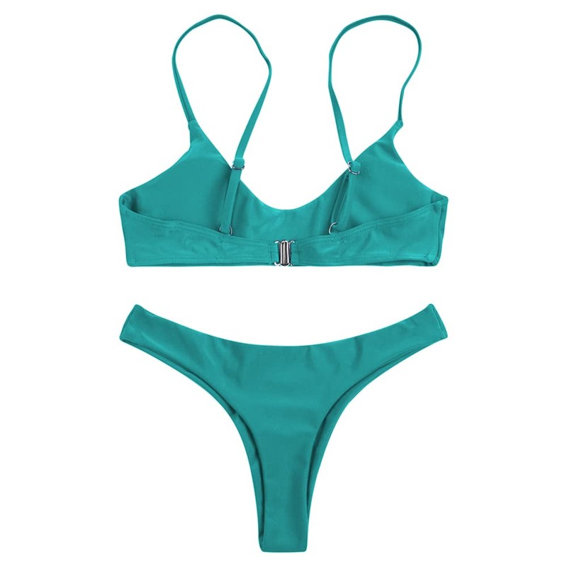 SherryDC Traje de baño de bikini brasileño con cuello redondo