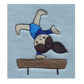 Lucy Beam Gymnast (1050) - Embroidered Lightweight Plain Fleece Baby Blanket (Pink)
