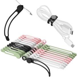 Organizador de cables de silicona para gestión de cables, 24 unidades de organizador de cables reutilizables de 3 y 4.5 pulgadas, accesorios electrónicos para el hogar, oficina, cocina,
