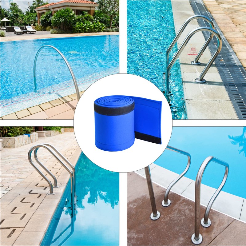Frantie Swimming Pool Hand Rail Cover, 10 Feet Blue Slip