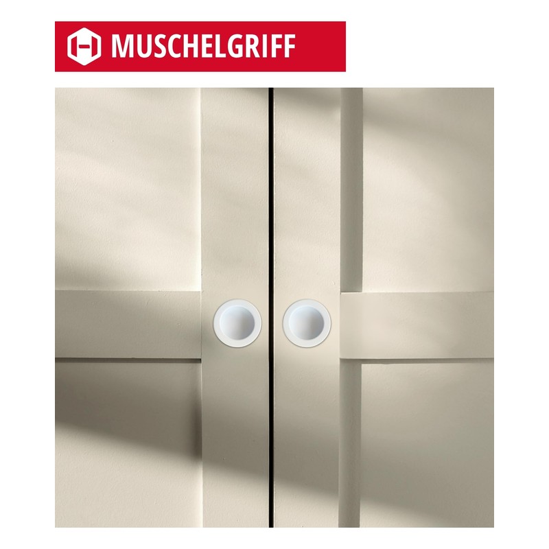 Gedotec Shell Handle Recessed | White Matt | Metal Inlet
