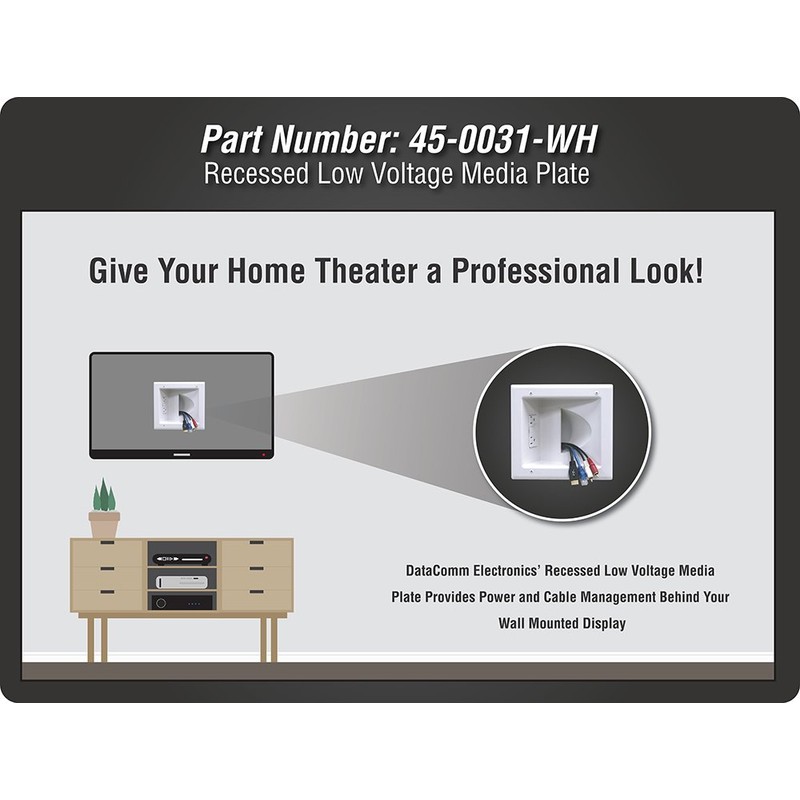 DATA COMM DATA COMM Electronic 45-0031-WH Recessed Low Voltage Media