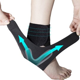 Ankle Support Brace， Open-Heel Ankle Brace with Adjustable Straps for Sports Protect, Plantar Fasciitis, Achilles Tendonitis, Ligament Damage, Injury Recovery，Male and female, distinguish left and right (left, L)