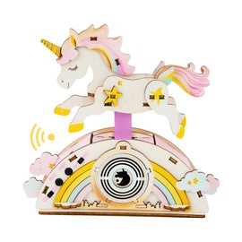 Kosmickiss 3D STEM Wooden Puzzles for Kids, 3D Wooden Models with Voice Recorder, Science STEM Building Kit Creative Craft Toys for Boys Girls Age 8-13 Years Education Birthday Gifts (Horse)