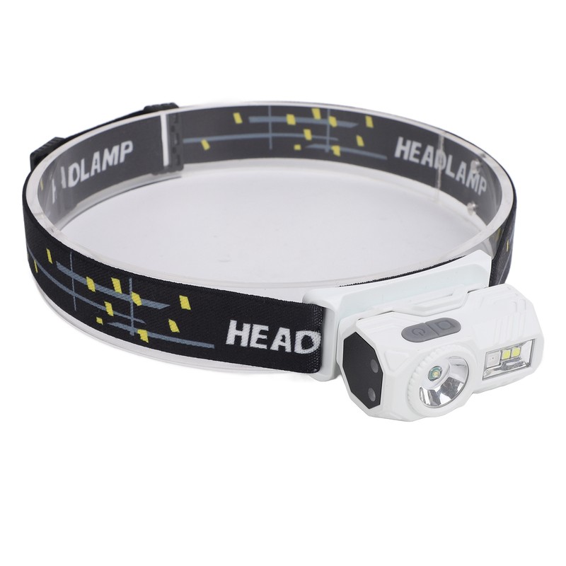 Bright LED Rechargeable Headlight USB Charging Sensing Hiking Head Lamp