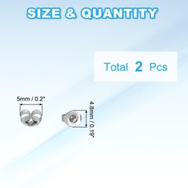 PATIKIL 2 Pcs Earring Backs, 14K Gold Locking Earring Backs Replacements Hypoallergenic Metal Earring Stopper Secure Locking Charm for Studs, Heavy Droopy Earrings, White Gold