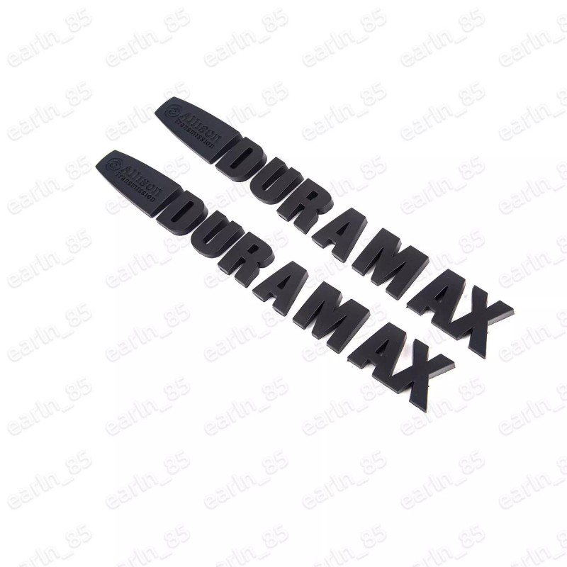 GM 2x Matte Black Allison Transmission Duramax Hood Emblem Badge